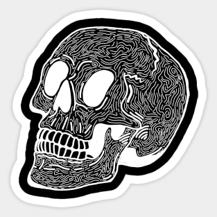 Skull Doodle (Black) Sticker